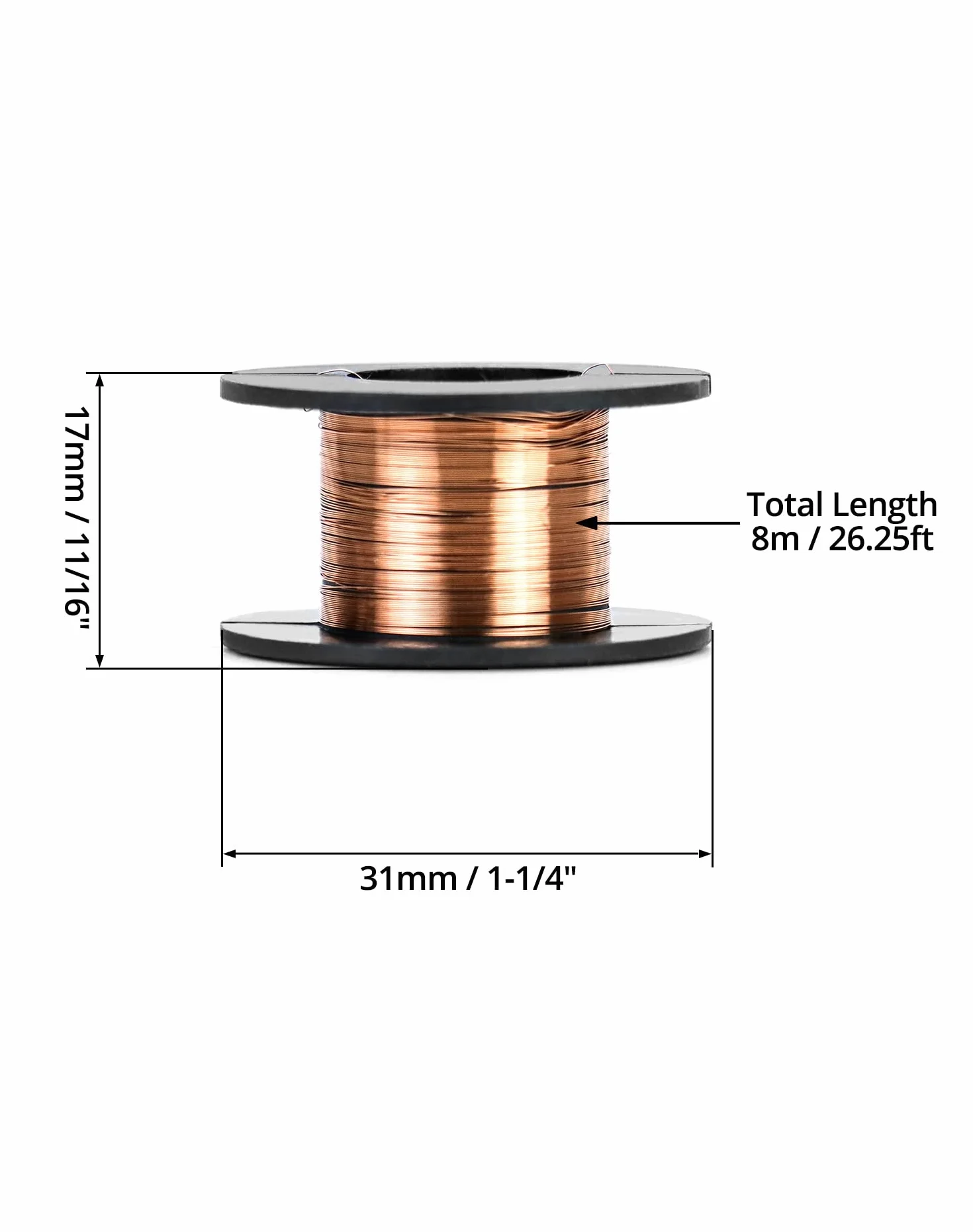 QWORK 25 Piezas Alambre de Cobre Esmaltado 0.1mm 8M Longitud, Alambre Magneto para Conexiones Soldaduras