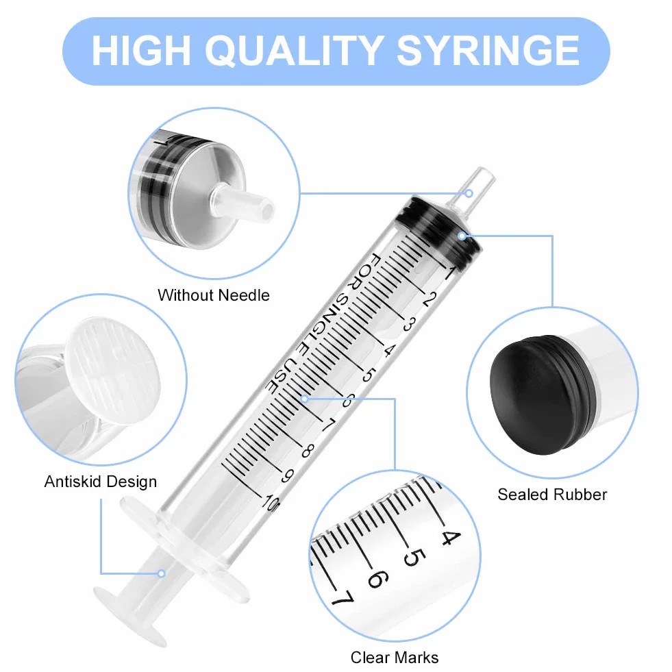 OFFCUP Jeringas 8pcs 10ml Jeringa de Plástico Reutilizable para Jardín Laboratorio Medición Riego