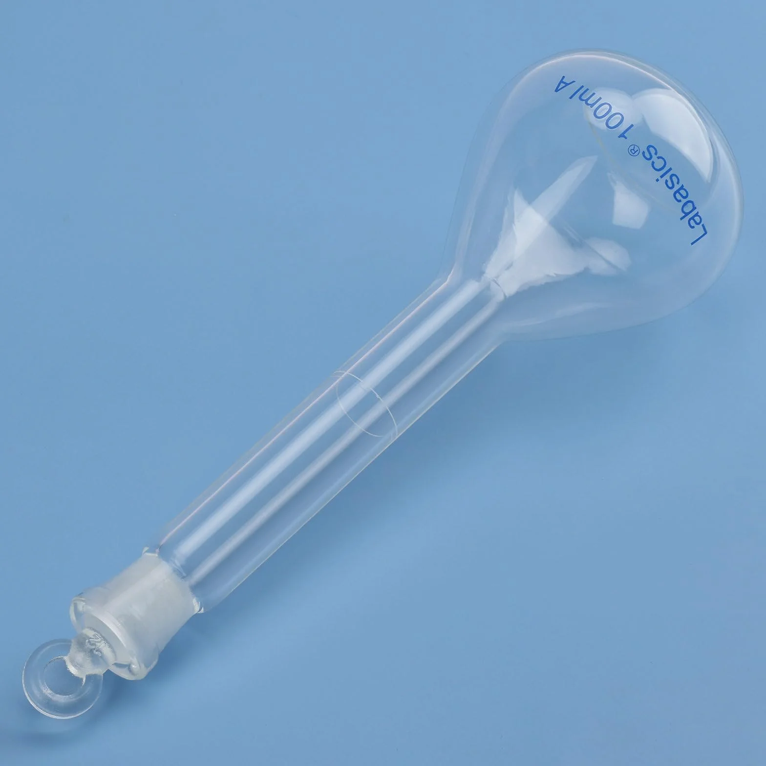 Labasics Matraz Aforado 100 ml Vidrio Borosilicato Clase A Tapón Vidrio Transparente para Laboratorio Químico Analítico