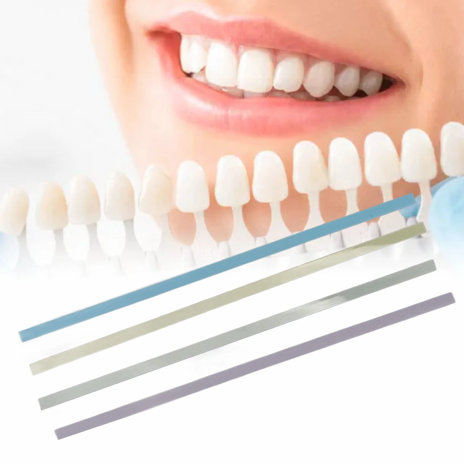 60 PCS Tiras De Pulido Dental Para Pulir Los Dientes, 4 Colores Resistente Al Desgaste Plástico Dental Papel De Lija Lima Dental Portátil