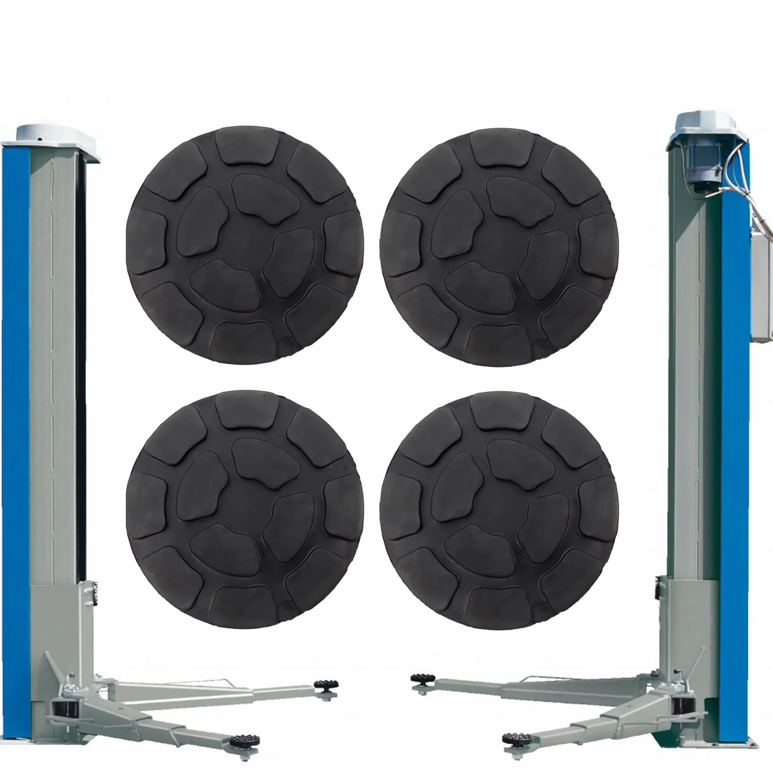 Soporte de plataforma elevadora universal de goma, 4 piezas, protege el vehículo