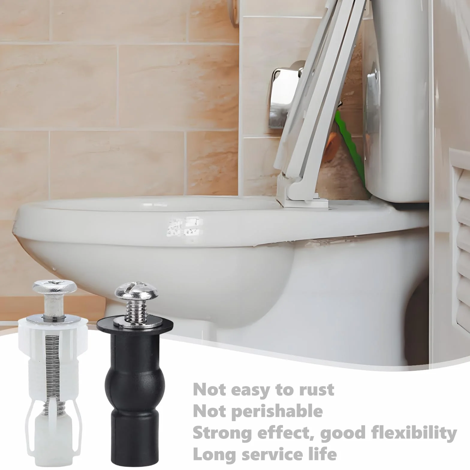 Tornillos Tapa WC, Anclaje Tapa WC, Pernos de Fijación de Asiento de Inodoro 8 Piezas