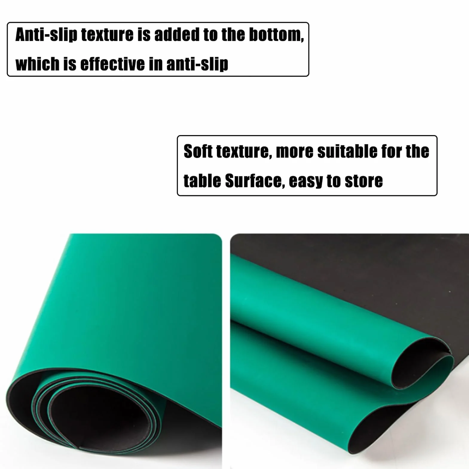 Alfombrilla antiestática de goma PVC 2mm 50x60cm para banco de trabajo reparación electrónica soldadura