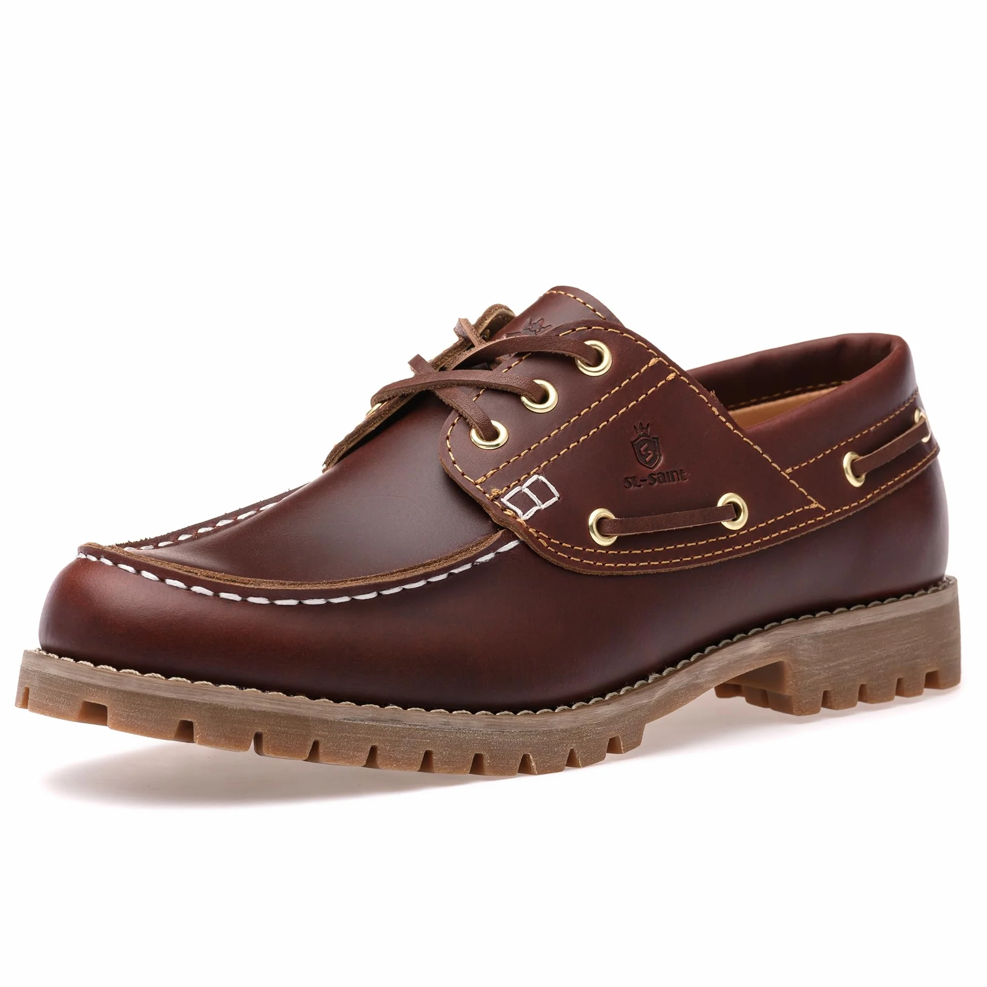 Hecho a Mano de los Hombres clásicos Boat & Deck Zapatos Moc Toe Lace Up Cómodo Moda Casual Náuticos