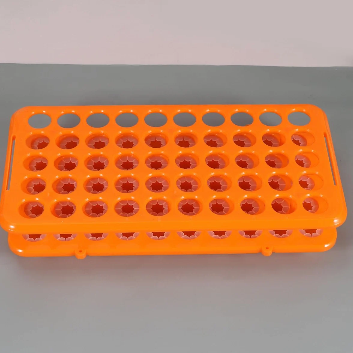 Soporte para Tubos de Ensayo Gradilla 50 Ranuras Junta de Silicona Estante Laboratorio