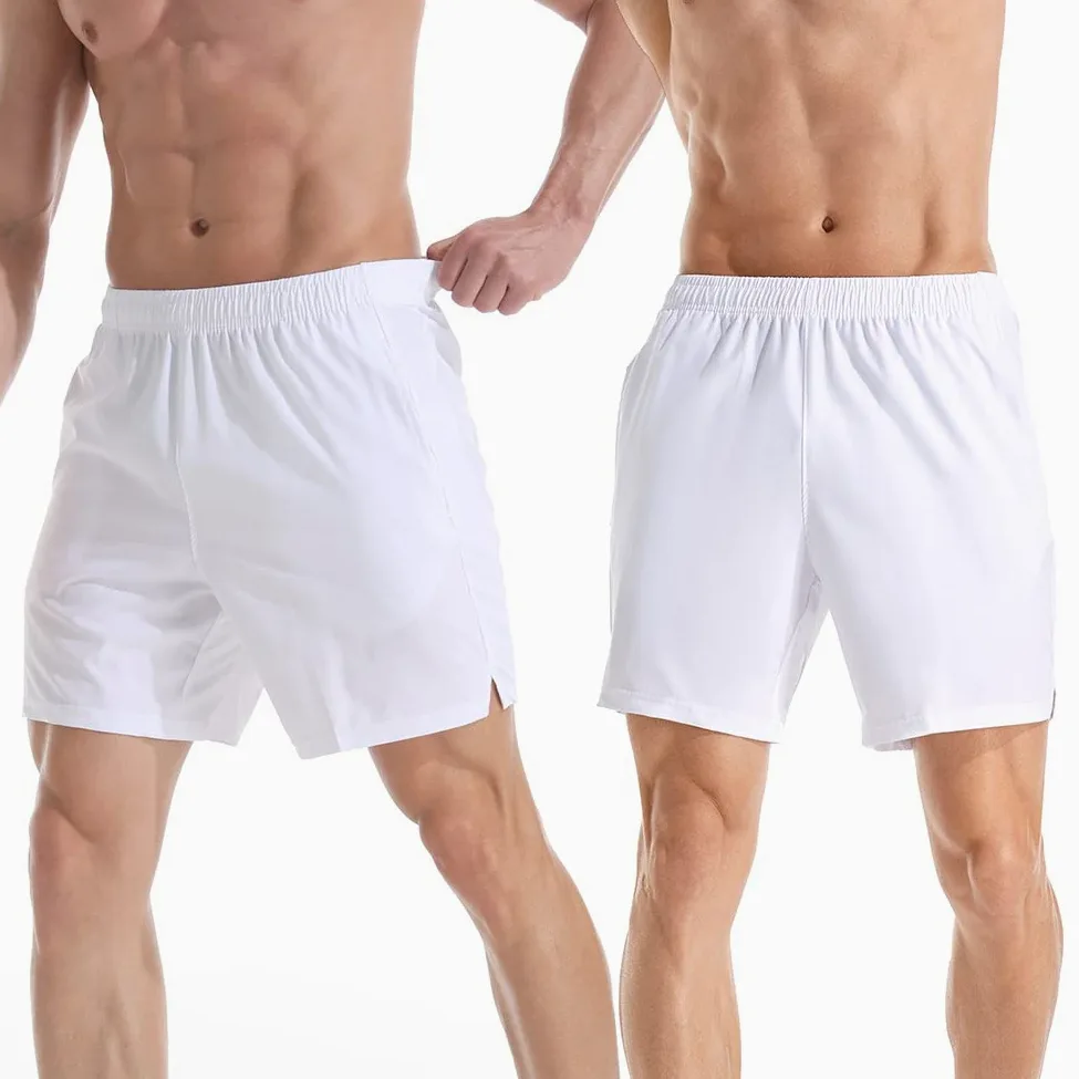 Pantalones cortos deportivos para correr para hombre, ligeros, de secado rápido, con bolsillos con cremallera