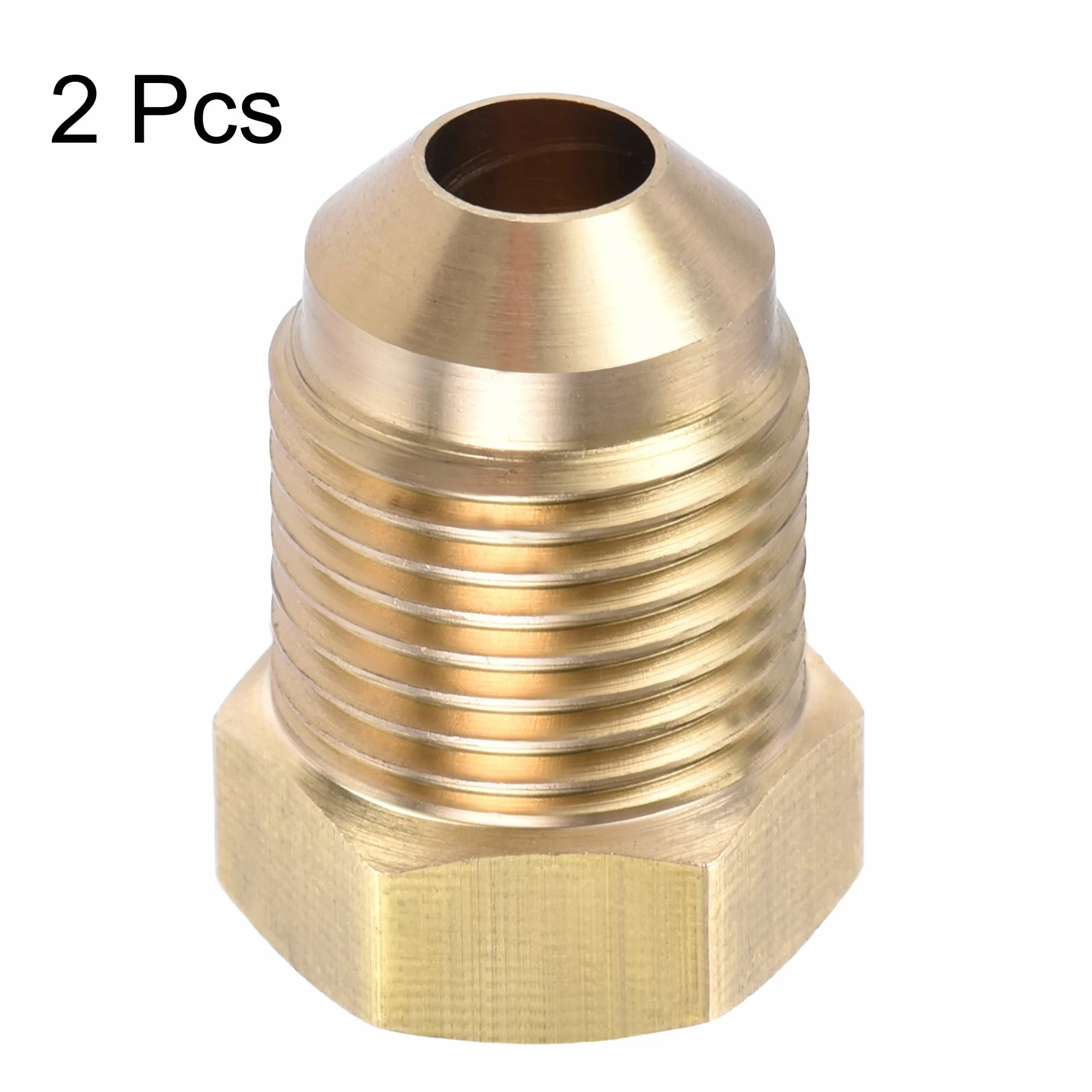 sourcing map Accesorio de tubería de latón 3/8 SAE Flare macho 1/4 SAE rosca hembra conector adaptador 2 uds