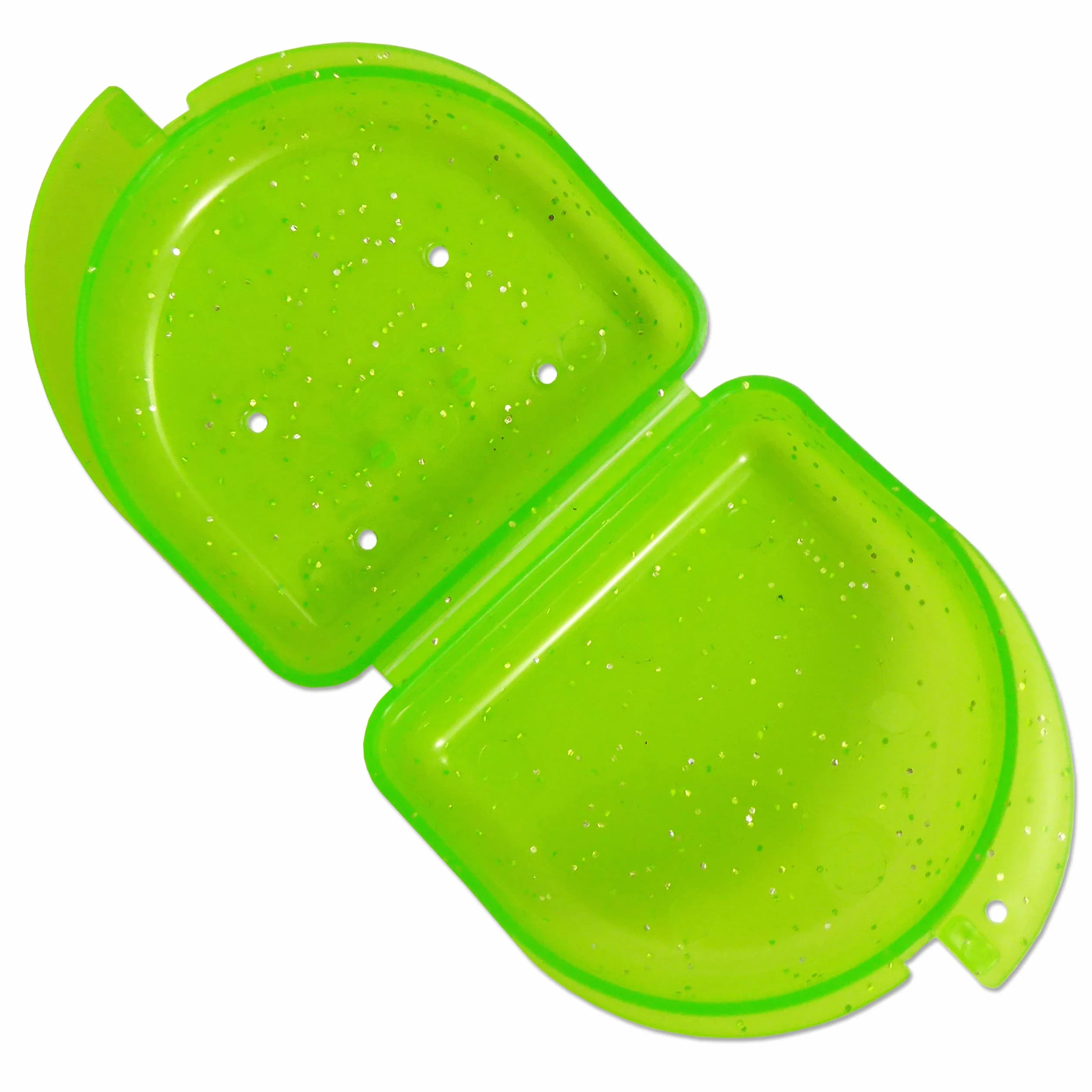 Estuche para Retenedor Protector Bucal Férulas Dentaduras Aparatos Dentales Verde con Escarcha