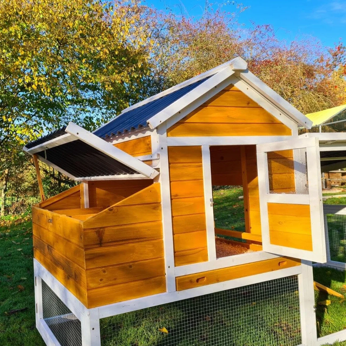 Animal Valley Gallinero de techo reforzado 2,36 x 1,1 x 1,24 m para 6-8 gallinas
