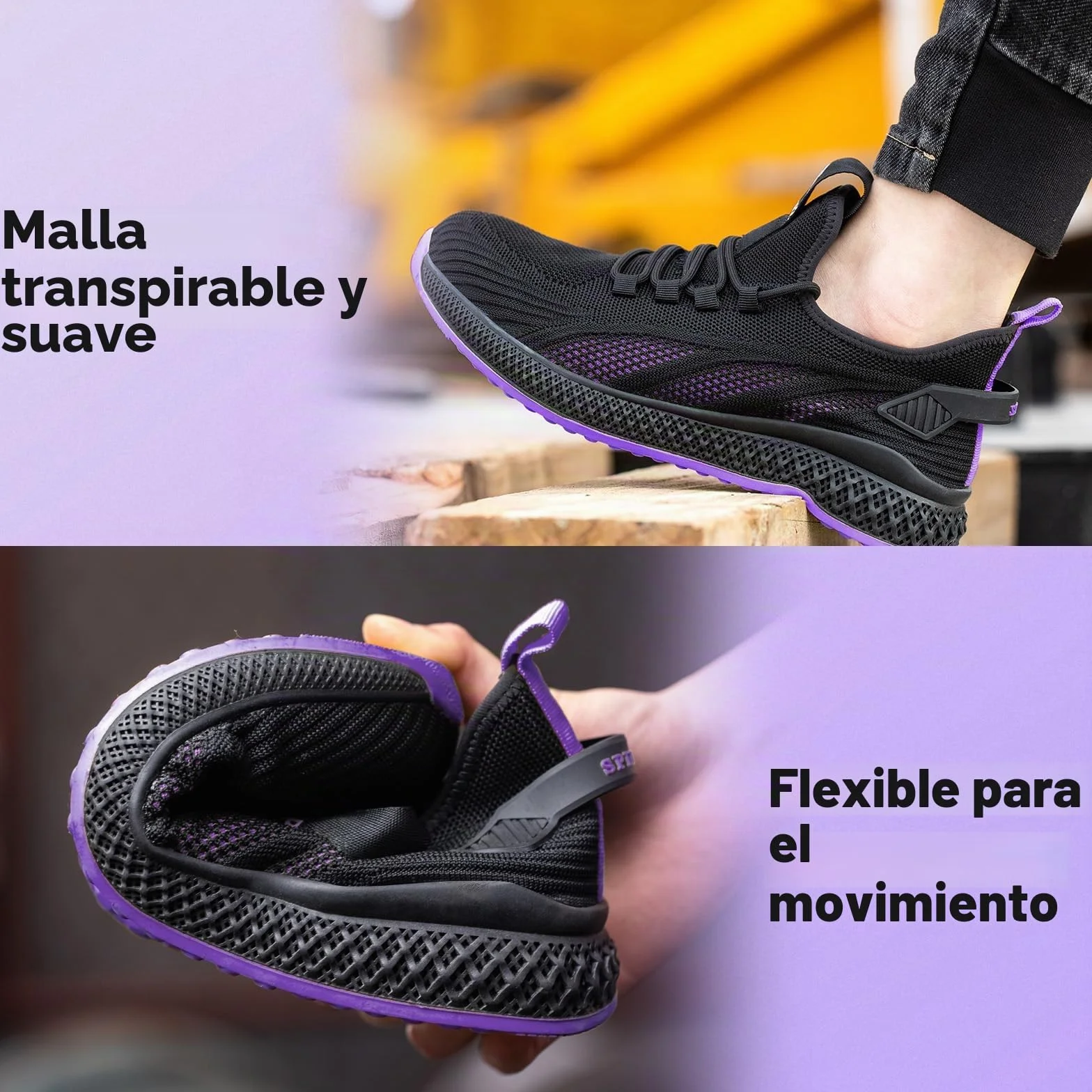 SPIEZ Antiaplastamiento Zapatos de Seguridad Mujer Ligeros, Cómodos Zapatos de Trabajo Transpirables Zapatillas de Seguridad para el Trabajo y el Uso Diario