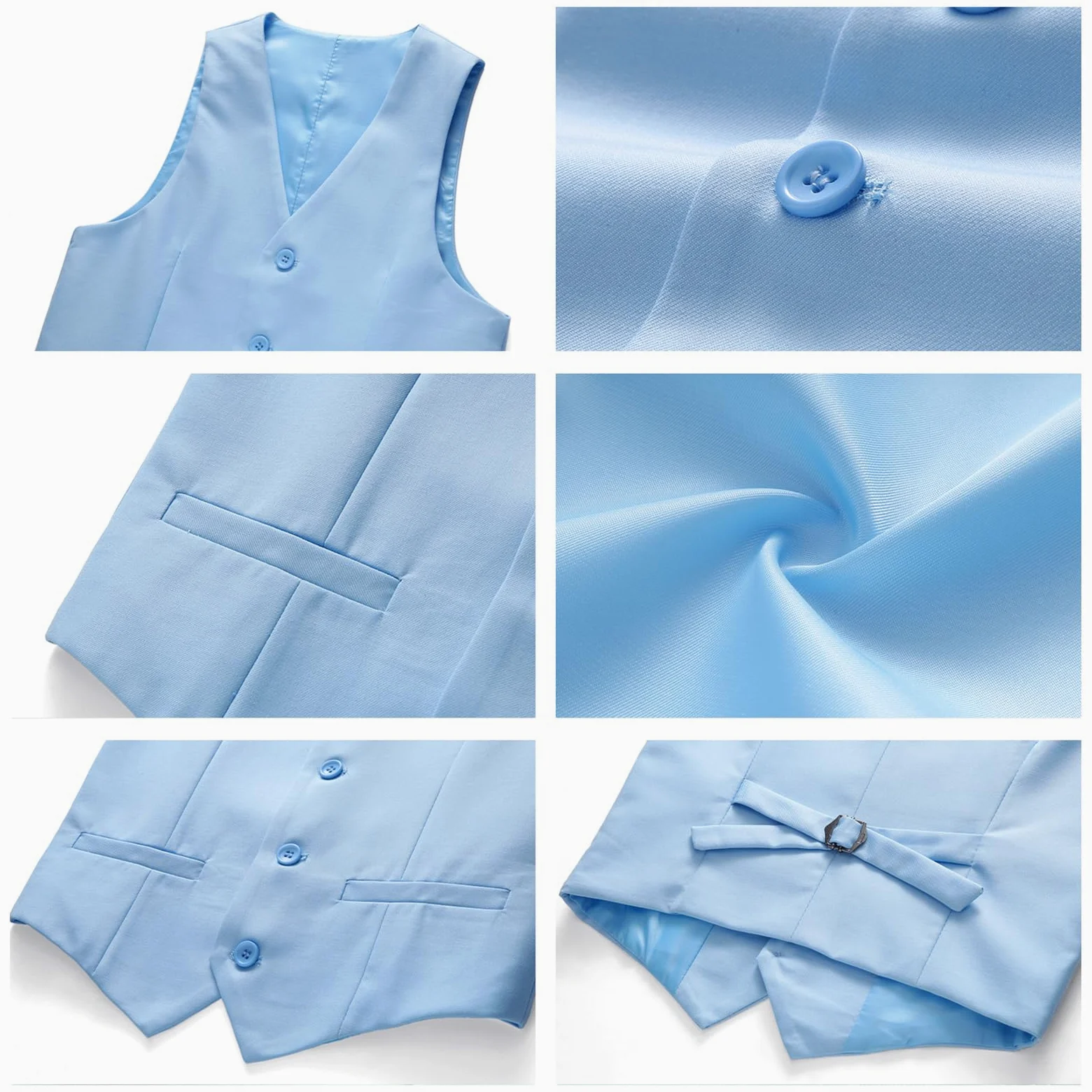 Conjunto de 2 piezas de chaleco para niños, traje de esmoquin para niños, talla 4-14, traje formal para niños con chaleco y pantalones, conjunto delgado