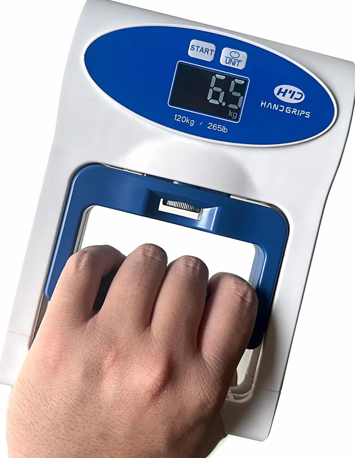 MEGAWISE Dinamómetro de fuerza de agarre digital 120 kg, probador de mano, sensor de alta precisión, pantalla LCD