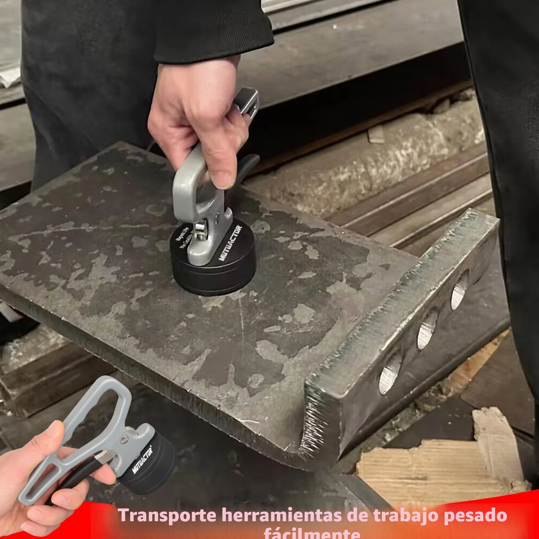 MUTUACTOR Soporte magnético de mano fuerte, imán de neodimio con mango, herramienta para objetos metálicos
