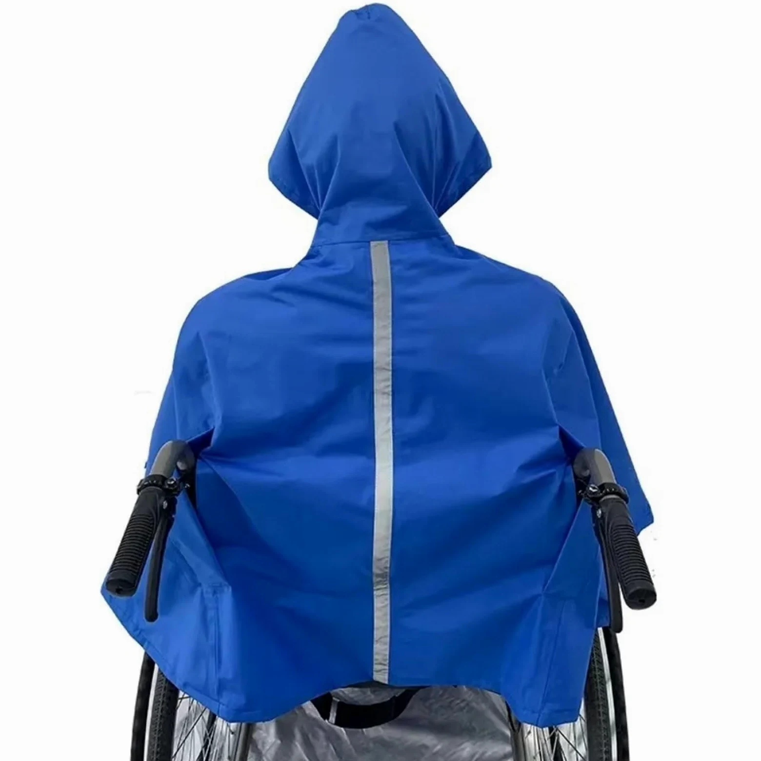 Poncho De Lluvia Poncho de Lluvia Reutilizable for Silla Ruedas for Personas Mayores, con Tiras Reflectantes, Impermeable, Resistente al Viento, Ligero y Plegable(Dark Blue)