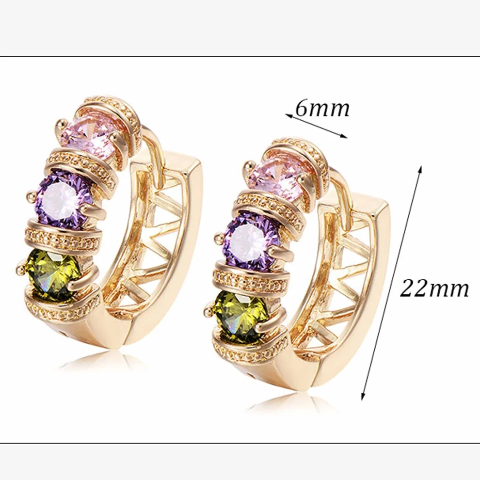 YAZILIND 18K joyeria plateada oro colorido cristal Cubic Zirconia bola embutido redondo pendiente llenada de diseno claro senoras mujeres moda aretes para ninas