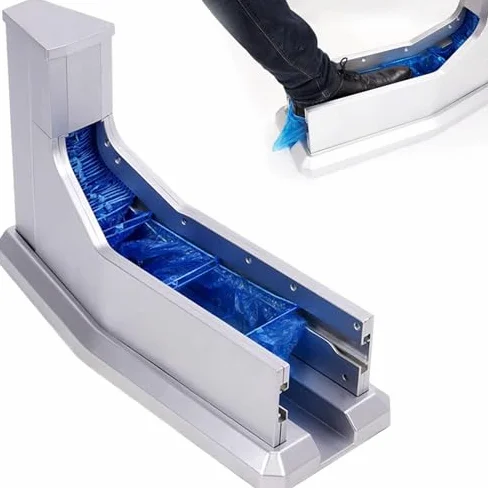 Dispensador automático de la cubierta del zapato para el hogar y la oficina, la máquina portátil de los sobreespirados de plástico sostiene 50 cubiertas, herramienta de protección del piso higiénica p