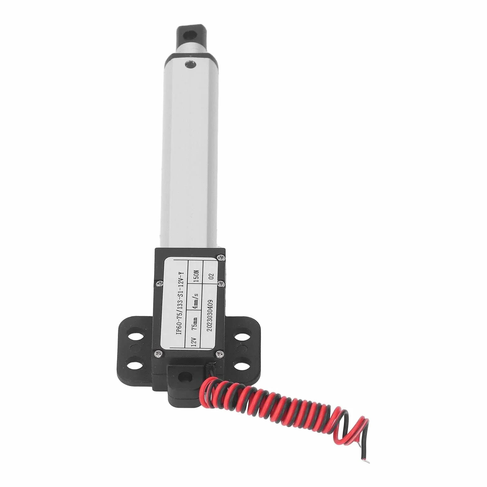 Actuador Lineal Eléctrico 75mm 150N 12V Aleación de Aluminio Mini Motor