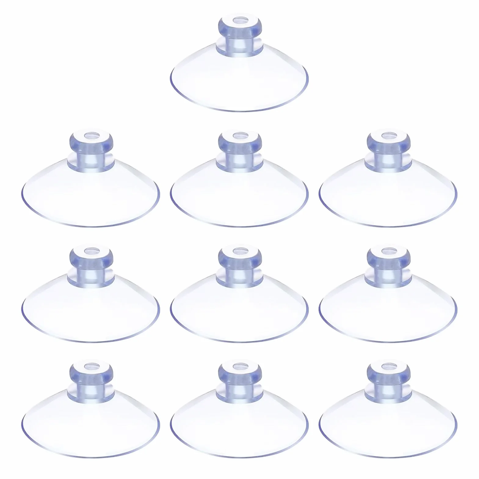 Ventosas Transparentes de PVC 30mm 10 Piezas para Cristal Baño Armario