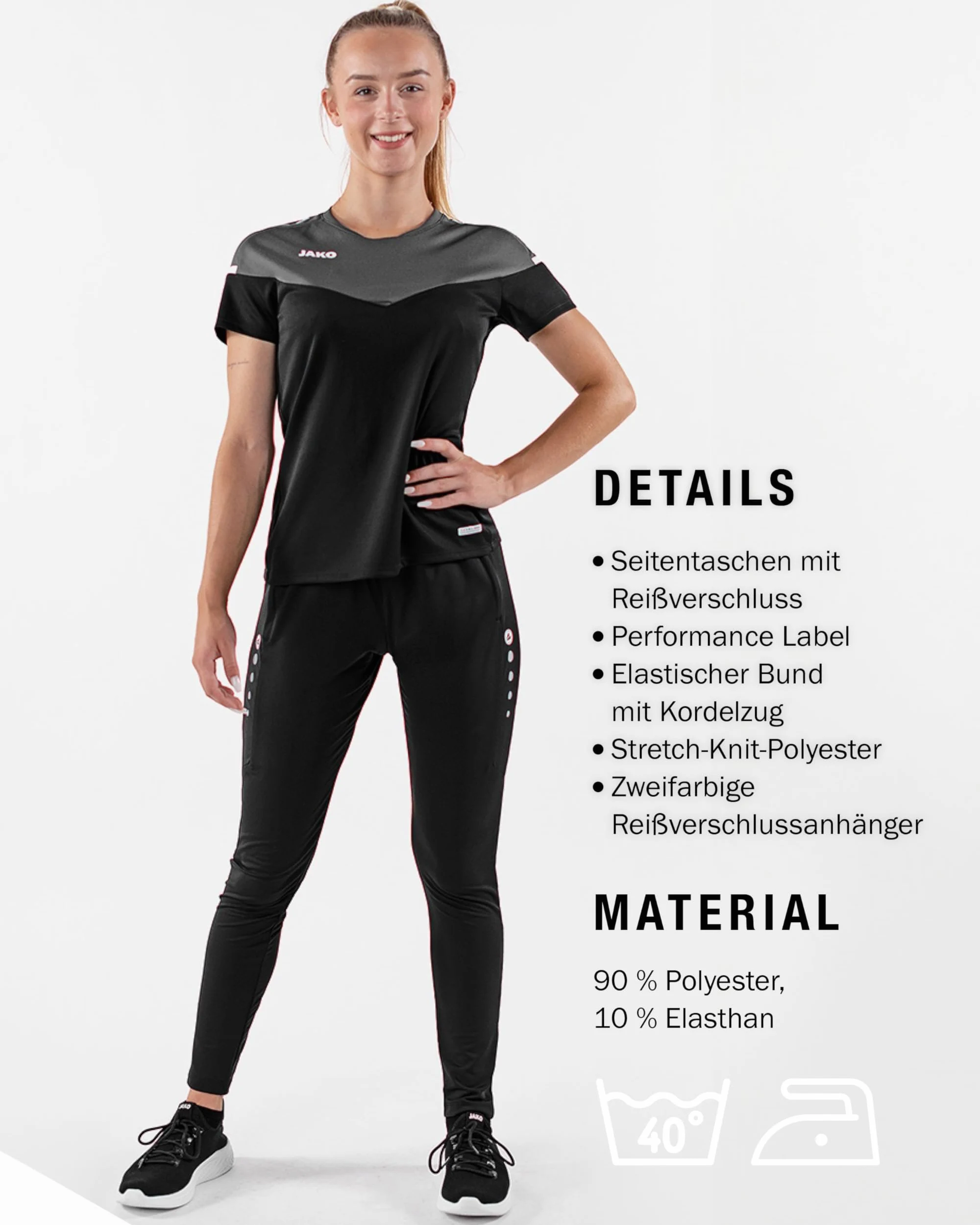JAKO Trainingshose Premium Damen - Pantalones de Entrenamiento Mujer