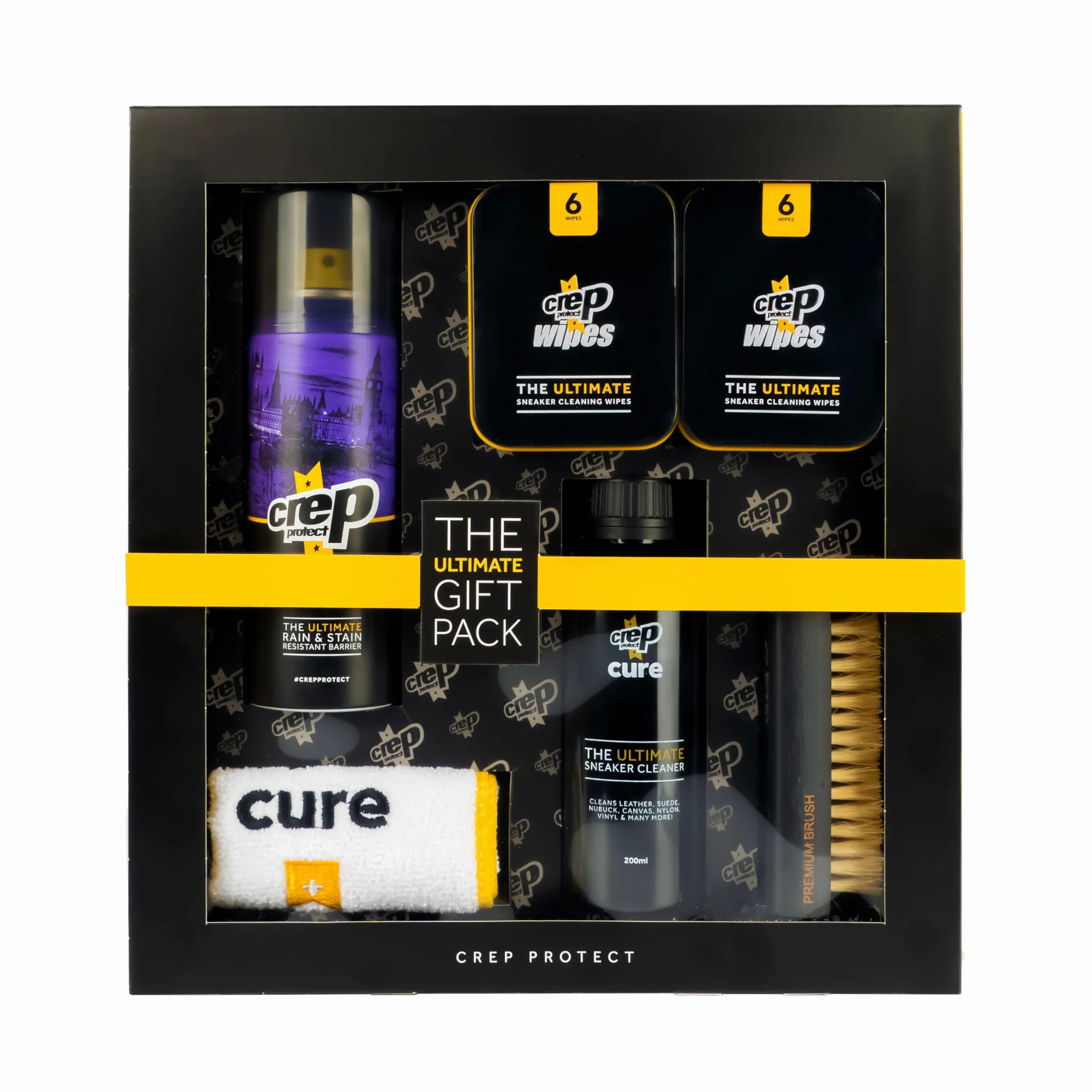 Crep Protect - Lo último en cuidado del calzado, Paquete de regalo - Spray protector del calzado - Limpiador de zapatillas - Toallitas de Limpieza rápida - Cepillo de primera Calidad