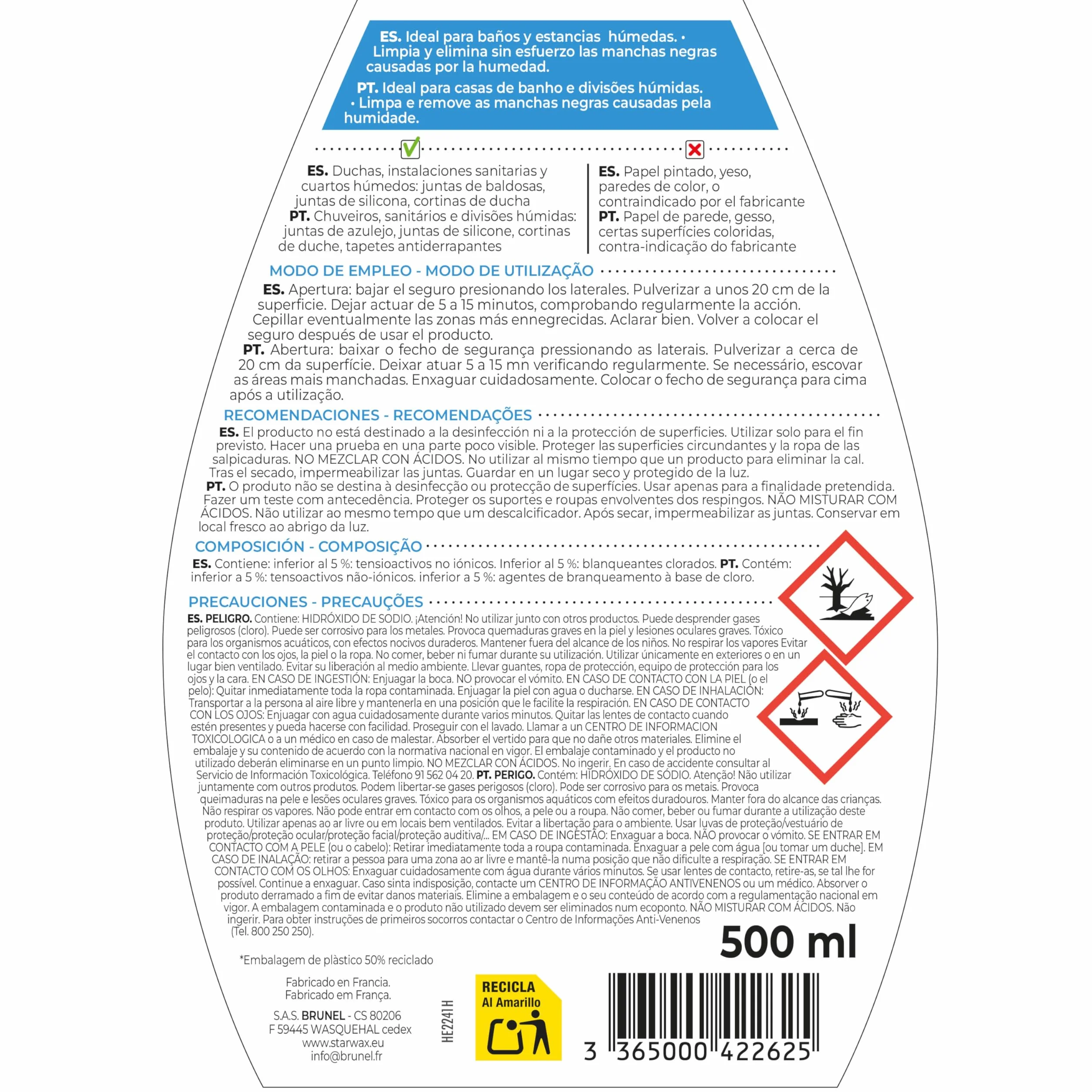 STARWAX Blanqueador para juntas y baño 500ml
