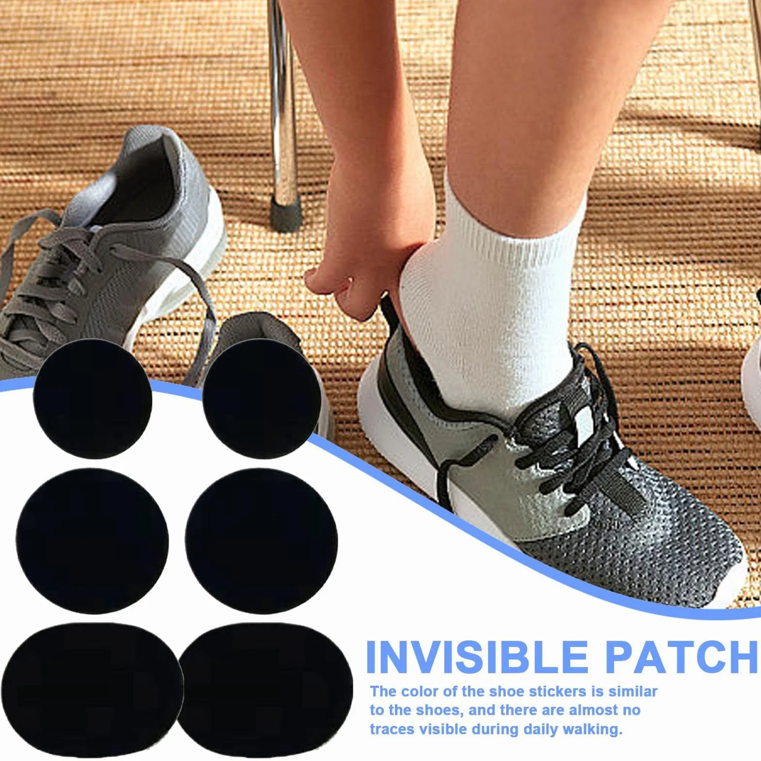 Parches para zapatos para agujeros – Parche para agujero para zapatos | Adhesivo de prevención de Toeburst | 6 parches transpirables para zapatos para correr, zapatillas de baile, botas de trabajo