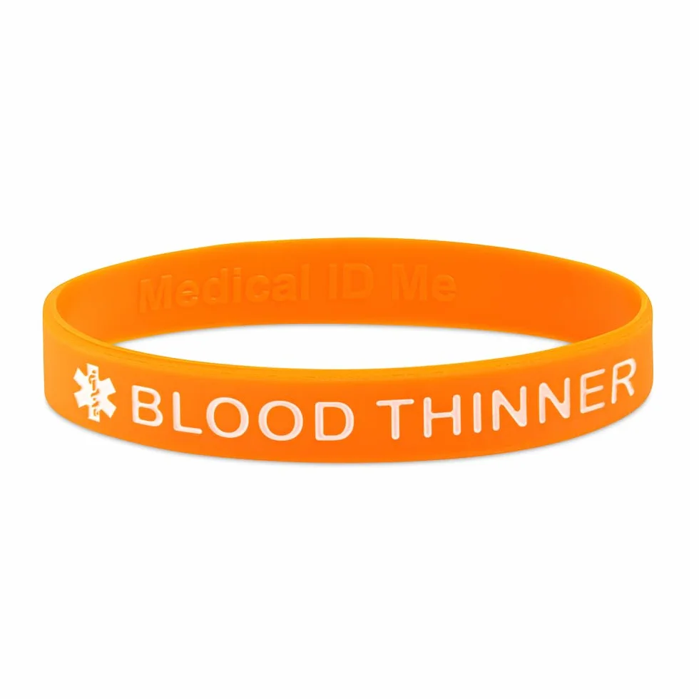 Pulseras de alerta médica anticoagulantes silicona 18-21 cm paquete 5