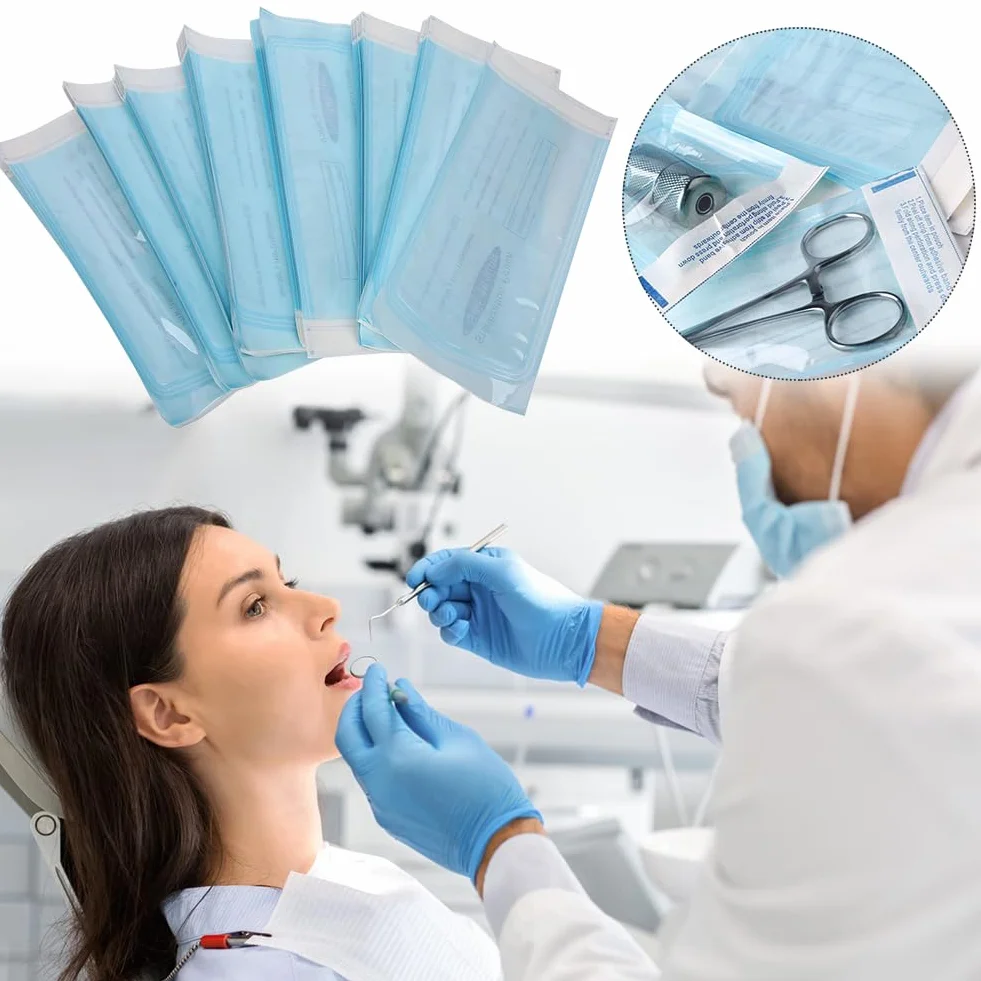 Bolsa de Esterilización Dental 100pcs 90x165mm Auto Sellado