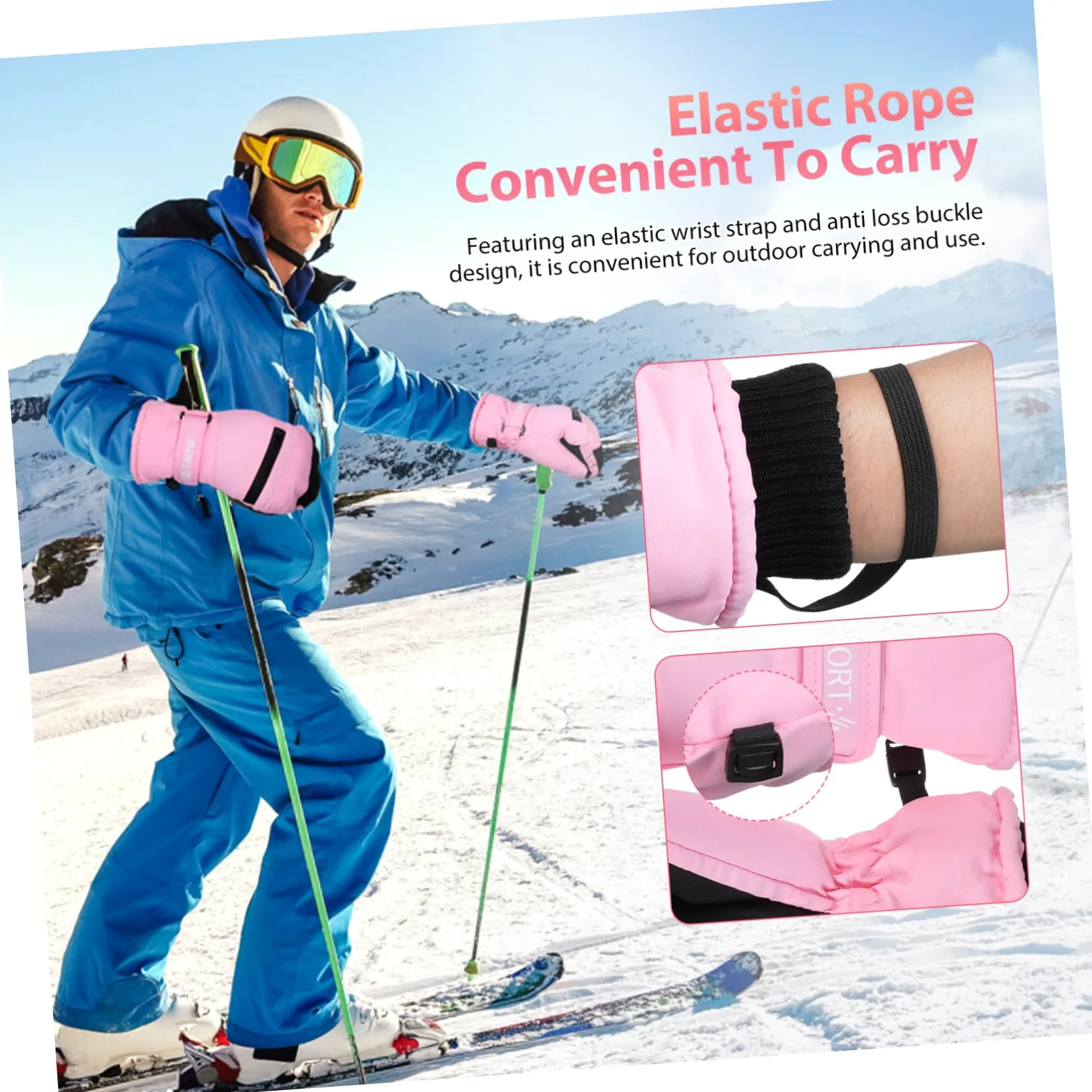 Toyvian Guantes de Invierno para Mujer Impermeables y Térmicos Guantes Cálidos para Actividades Compatibles con Pantalla Táctil Talla para Esquí Snowboard de Perros y Running