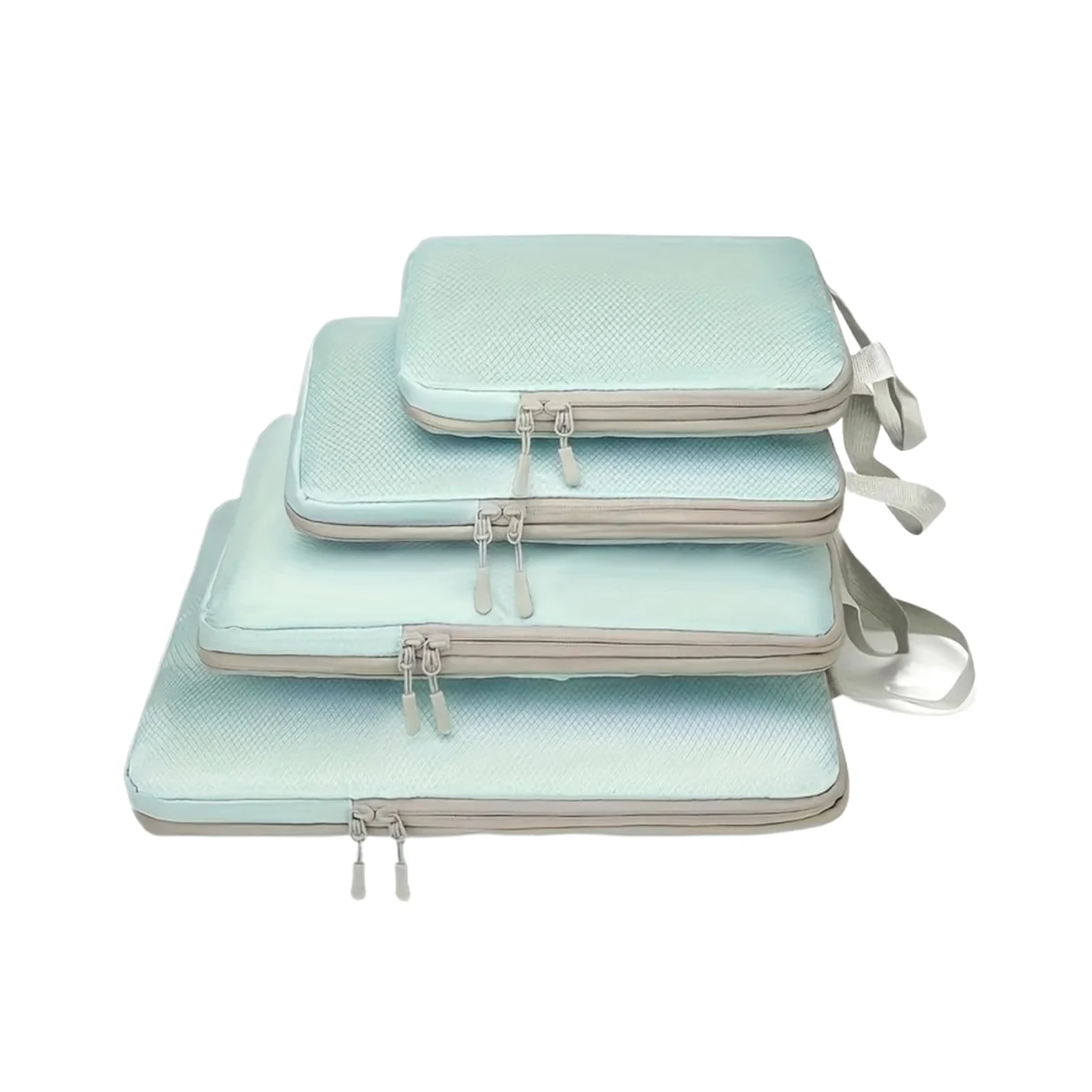 Packing Cubes Juego de organizadores viaje 4 piezas, cubos embalaje, bolsas for ropa y accesorios con asas, equipaje cremallera(Blue)