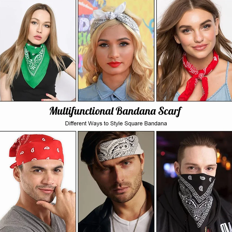 Aomig Pañuelos Cabeza Mujer, Pañuelo Pirata con Diseño Único Estampado, Bandana Hombre de Moda y Deporte, Pañuelos de Colores Unisex para Cuello, Cabeza, Muñeca, Adultos y Niños, 54 X 54 cm