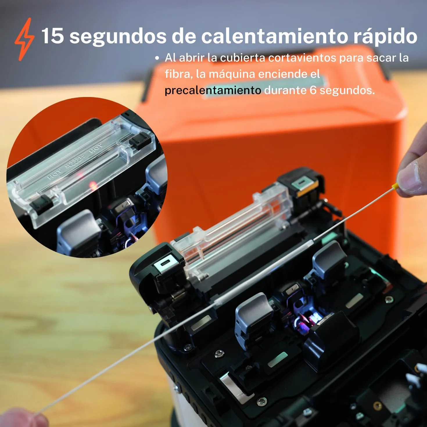 Fusionadora de fibra óptica AI-20 con cortadora eléctrica, kit de empalmador con OPM VFL y batería de 7800 mAh