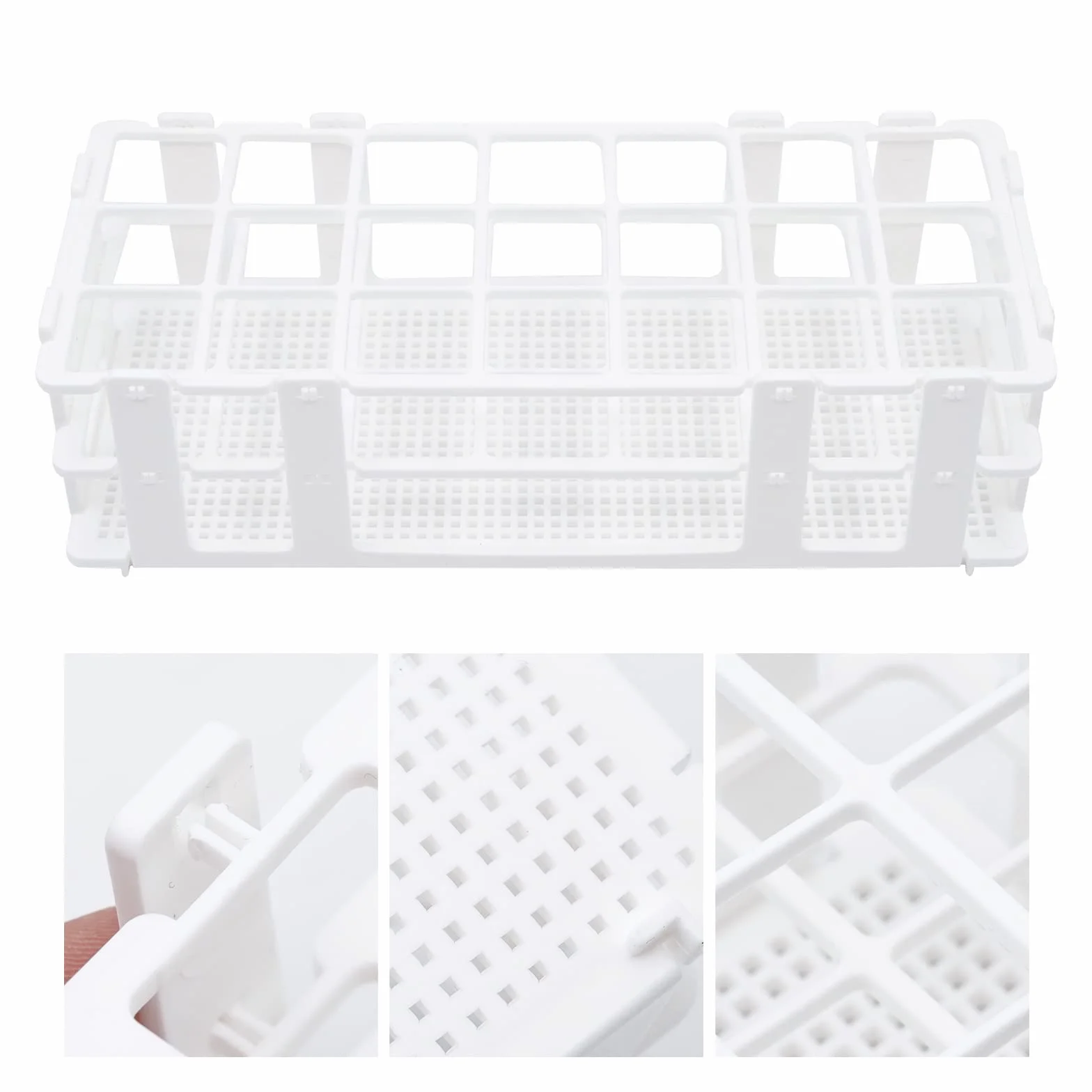 Soporte de tubo de ensayo de plástico 30mm 21 agujeros 3 uds para laboratorio educativo