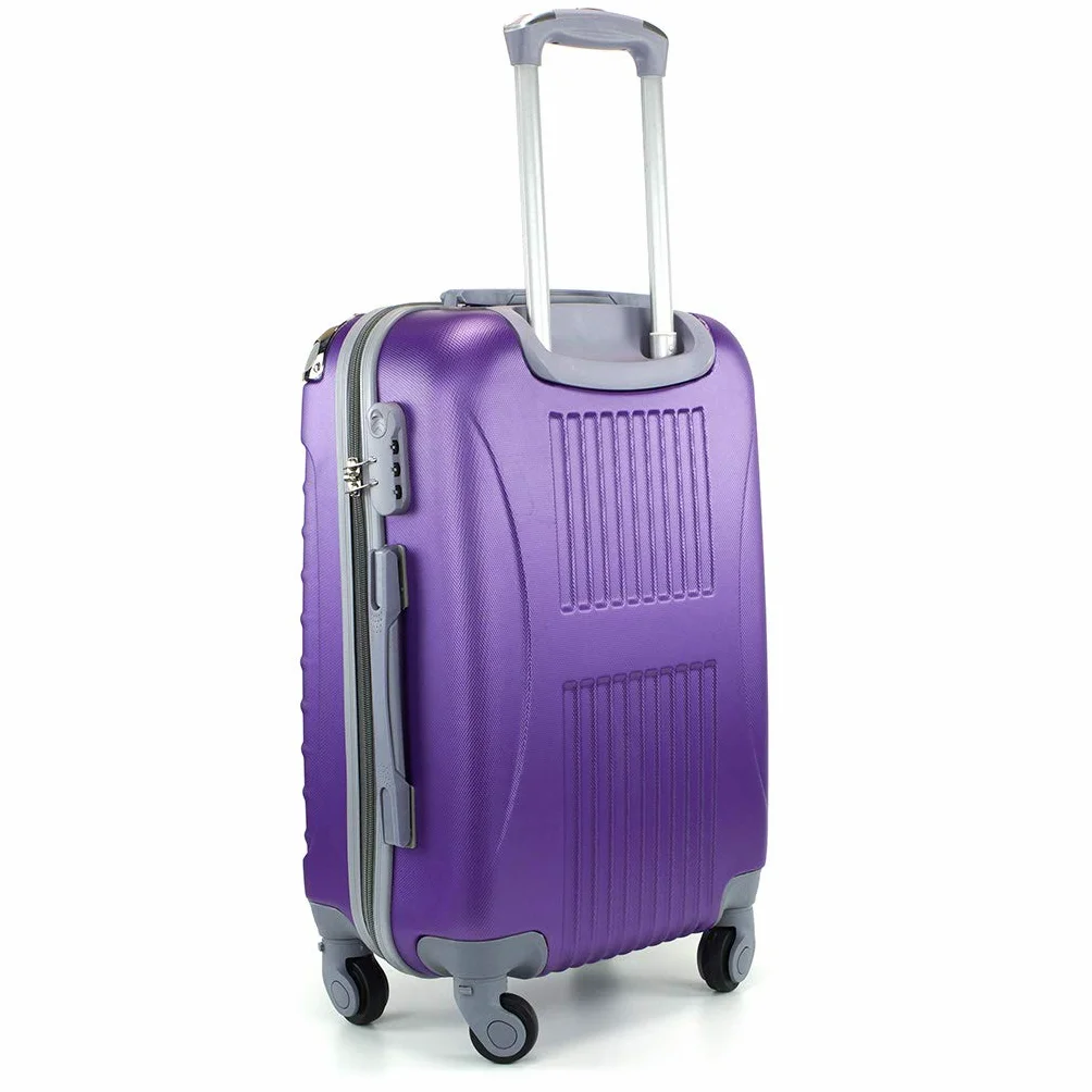 Desconocido Maleta de Cabina 20x35x55cm con Esquinas Plateadas (Morado)