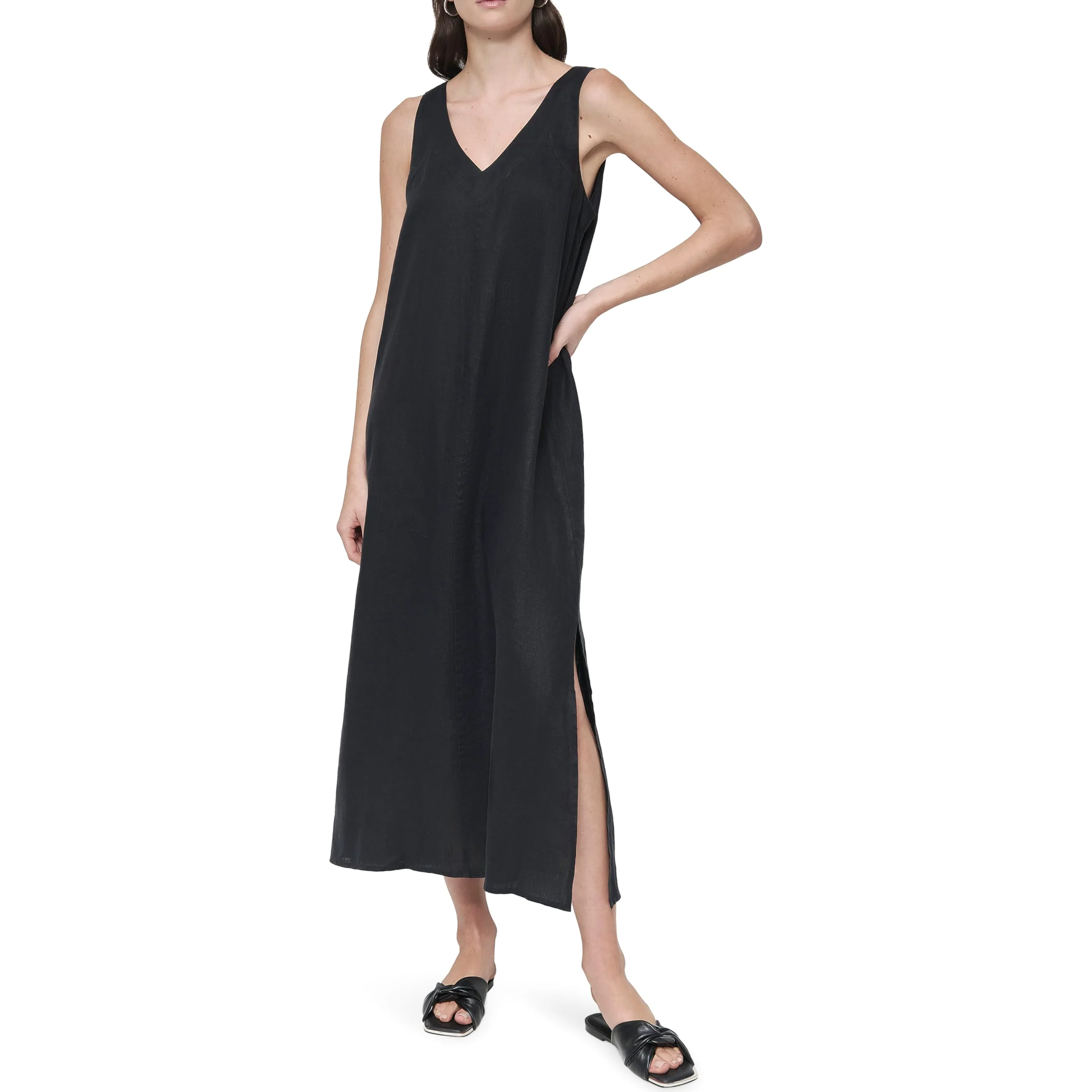 DKNY Lightweight Linen Maxi Dress Vestido Mujer