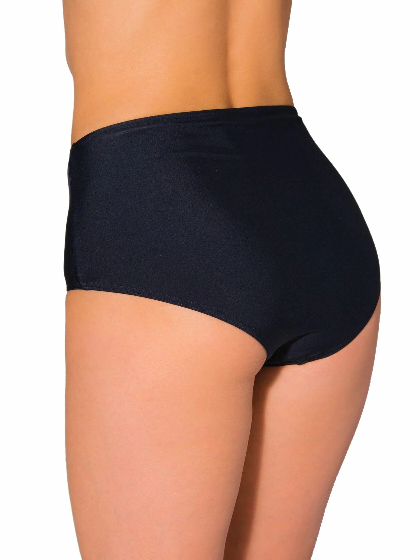 Aquarti Braga Mujer Talle Alto Bikini Clásica Colores Lisos