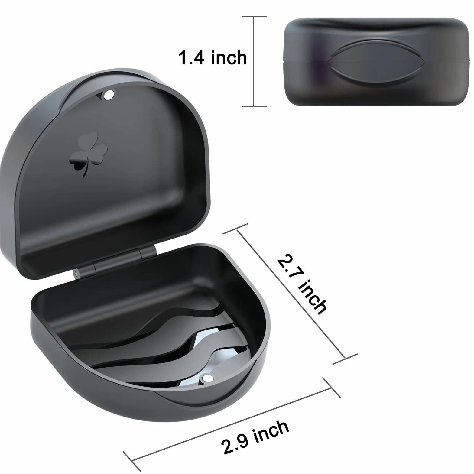 ARGOMAX Estuche Rígido Porta Férulas Dentales, Caja para Brackets y Retenedores, 1 Unidad (Negro)