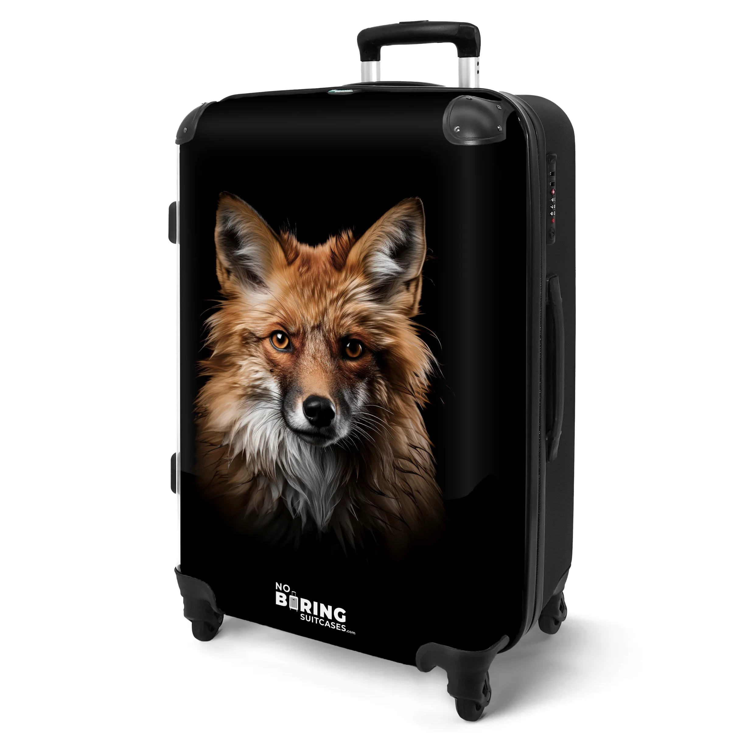 NoBoringSuitcases.com Maleta Mediana 4 Ruedas, de Viaje 23 Kilos, Cerradura TSA, Grande (67 cm - 72 L), Zorro - Naranja
