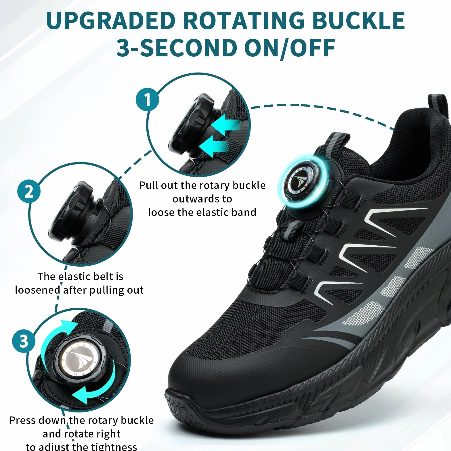 RASEARY Zapatos de Seguridad con Punta de Acero Ligeros Antideslizantes para Hombre Mujer