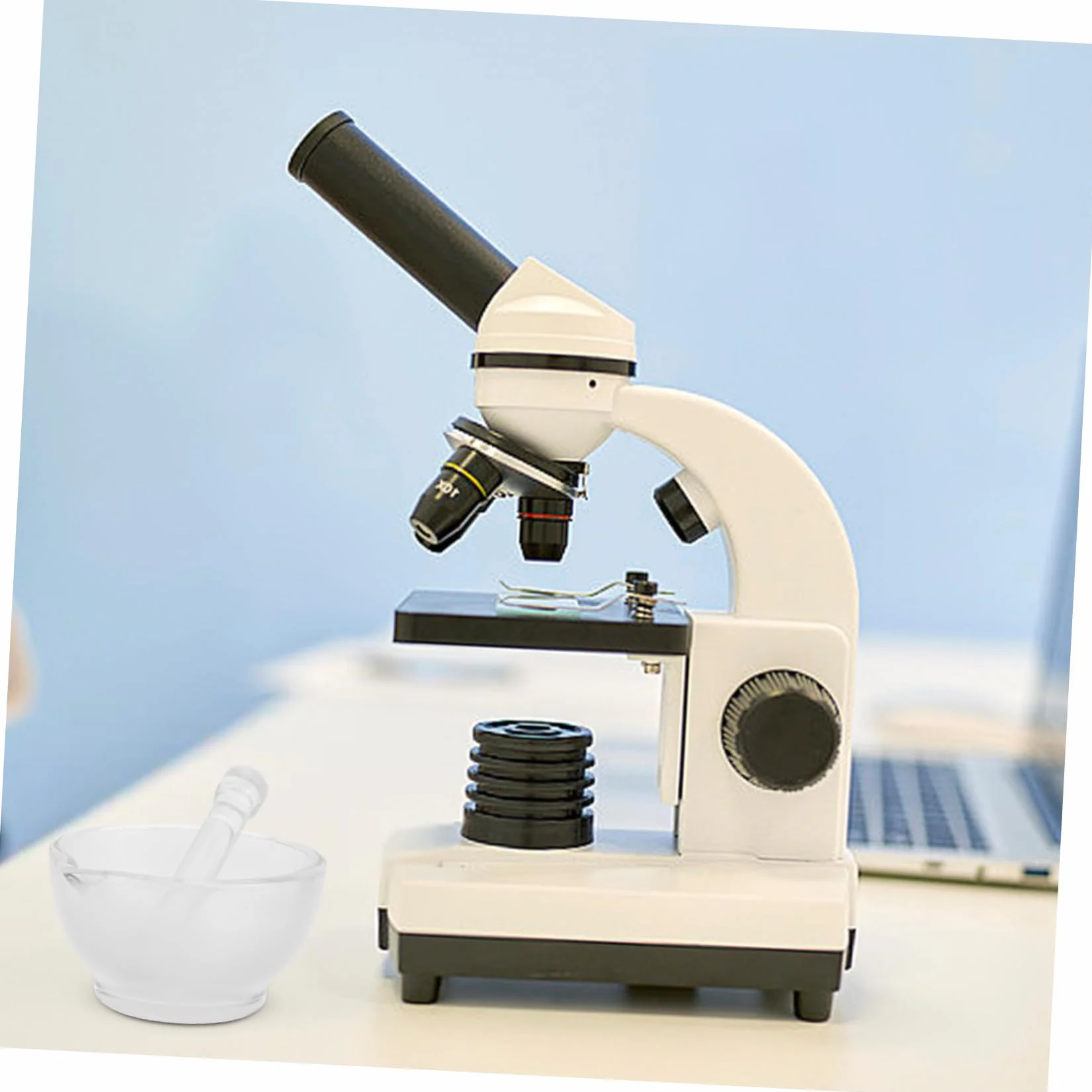 SOLUSTRE Mortero de Vidrio 90 mm para Laboratorio, Recipiente Resistente a Altas Temperaturas para Molienda y Mezcla