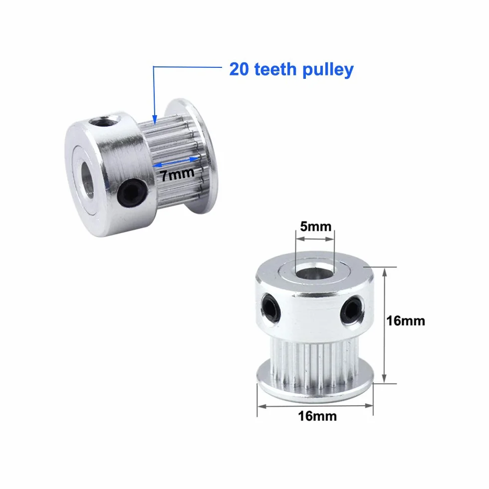FULARR GT2 Correa Dentada Polea 20 Dientes 5mm Diámetro 6mm Ancho para Impresora 3D