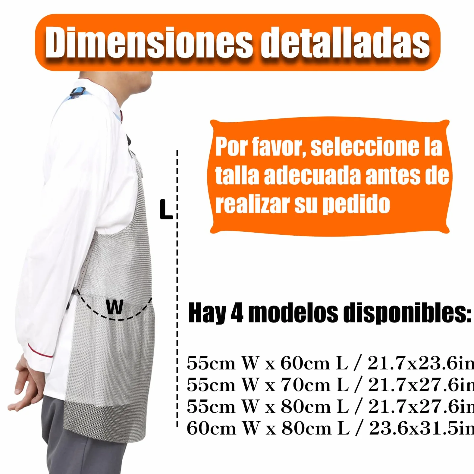 Delantal de malla resistente a los cortes,babero de trabajo de seguridad y delantal resistente a puñaladas,Inoxidable 316,Correas De Hombro Ajustables,Puñaladas Para Carniceros