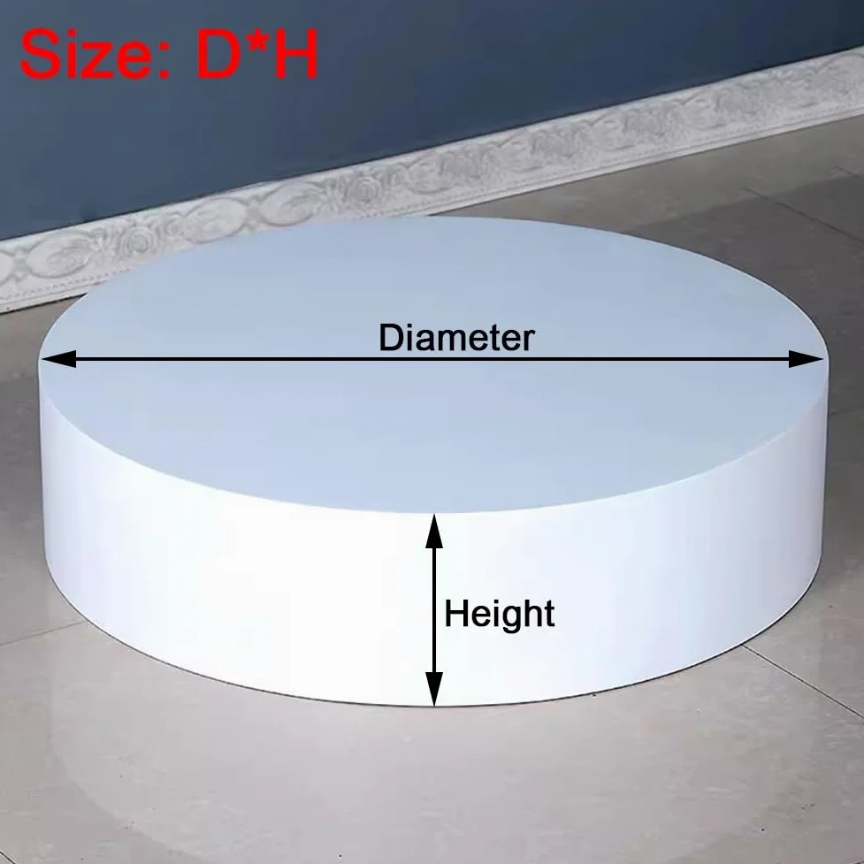 Expositor de maniquí redondo de 50 x 20 cm con base de pedestal negra para tiendas de ropa y novias, escaparate de artículos para eventos de boutique, decoración elegante para tiendas (blanco, 30
