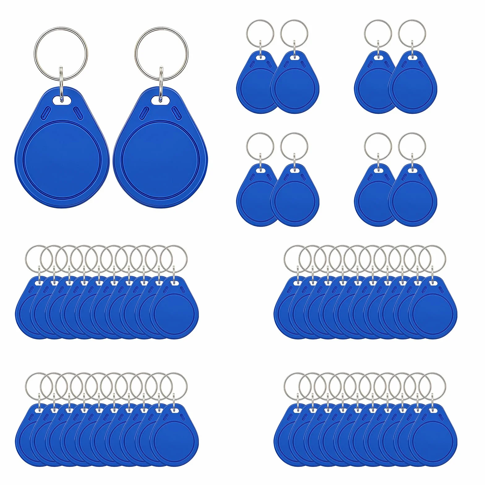 MIFARE Llaveros clásicos 1K RFID IC ISO14443A 13.56 MHz tarjeta control acceso azul 50 unidades