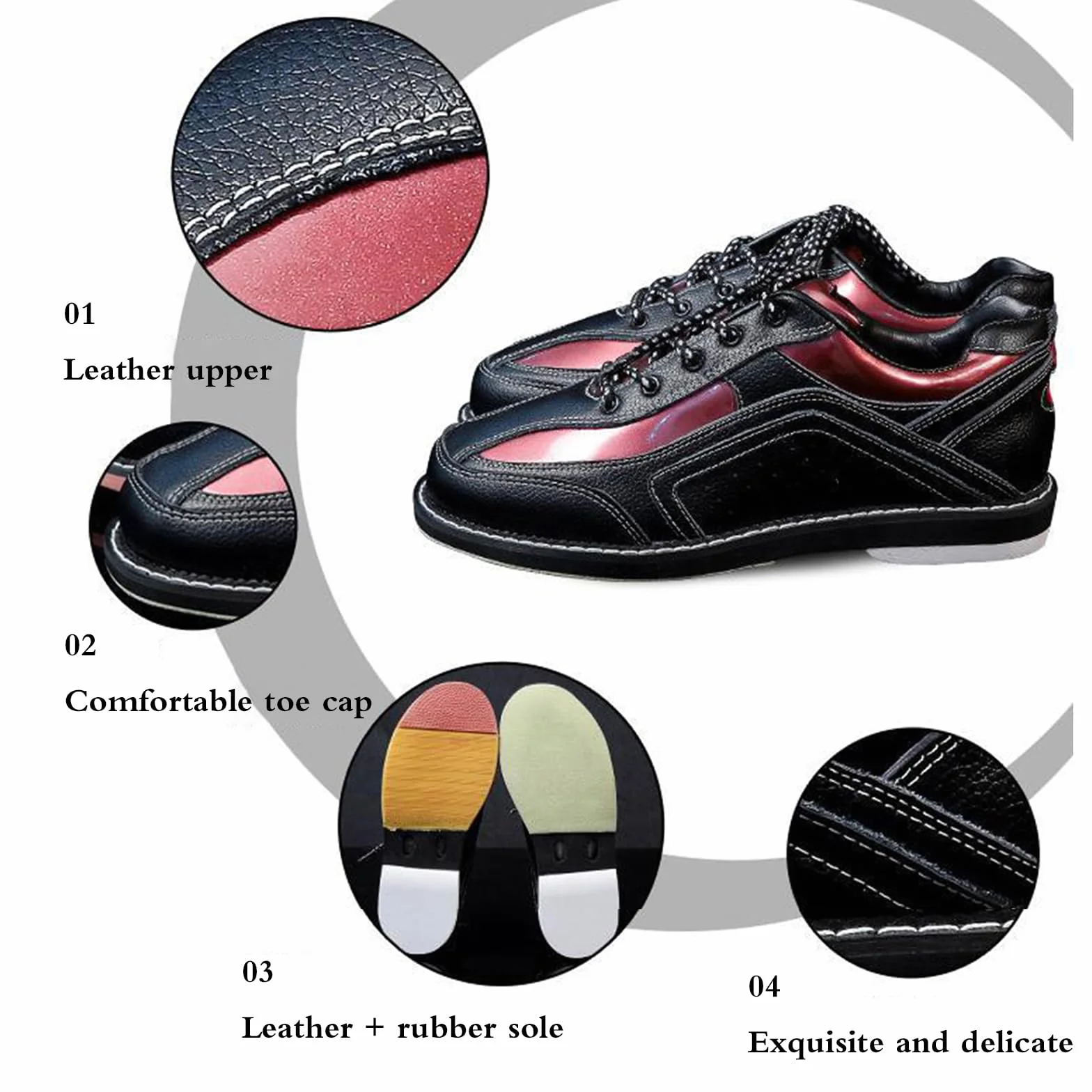 Zapatillas Deportivas Bowling,Zapatos De Bolsos Bowling,Zapatos De Bowling Adulto,CóModo Y Flexible,Uso Prolongado,Buen Soporte,Fiestas Corporativas Y Cualquier Evento Entretenido