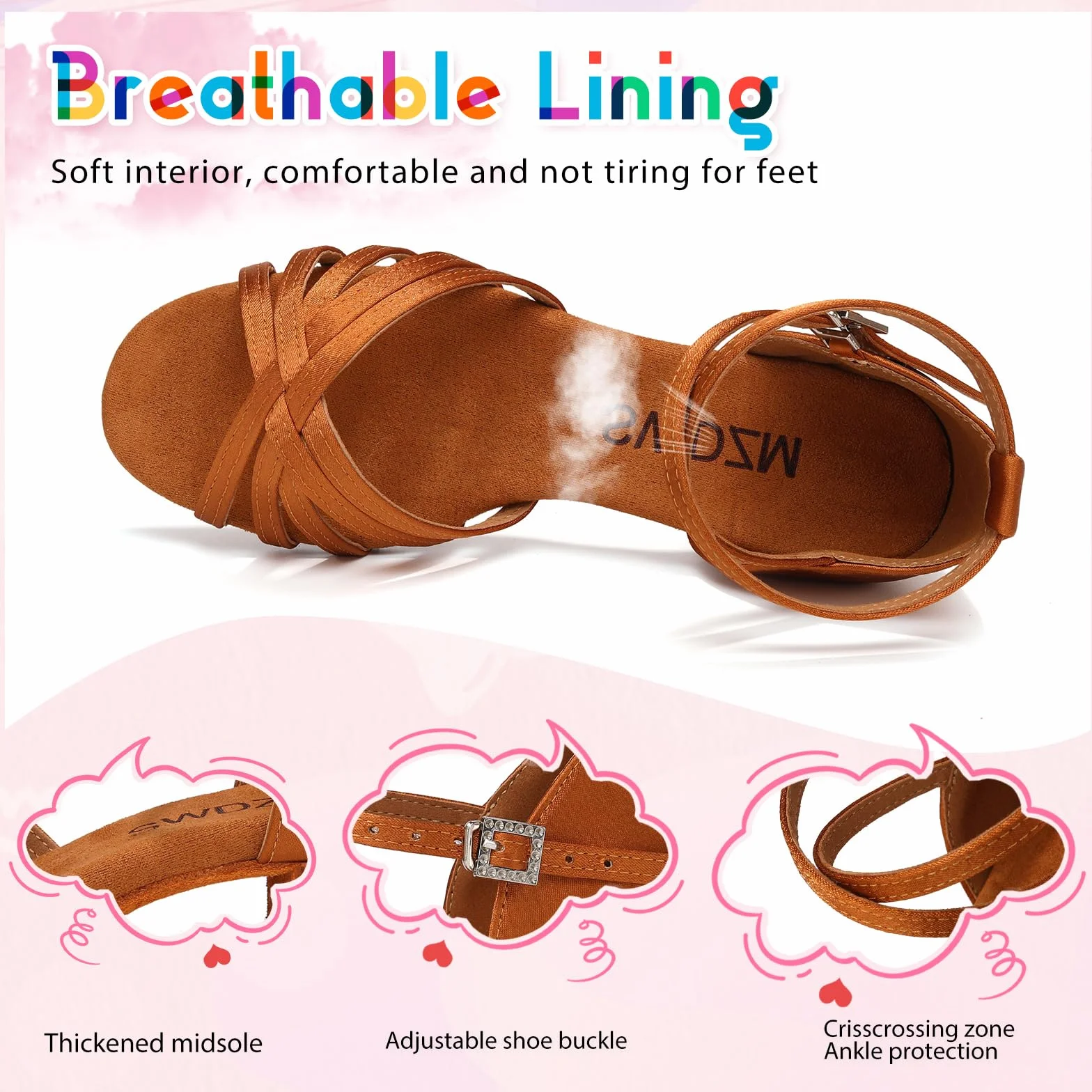 SWDZM Zapatos de Baile Latino Niña Tacón 3 cm Estándar Salsa Bailarina y Bachata Principiantes Bailarina Práctica