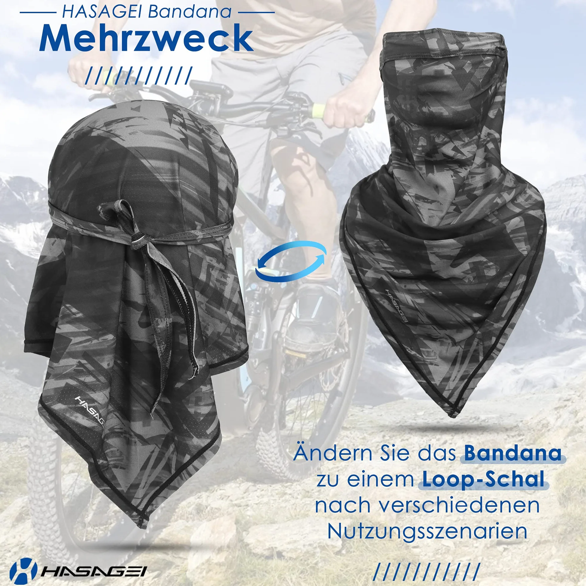 HASAGEI Bandana Transpirable De Secado Rápido - Pañuelo Cara Elástico Para Hombre - Durag Deportivo