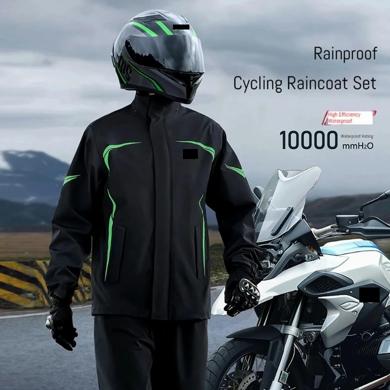 Traje de Agua 1 juego de pantalones impermeables for lluvia, traje impermeable dividido, for motocicleta, for hombre