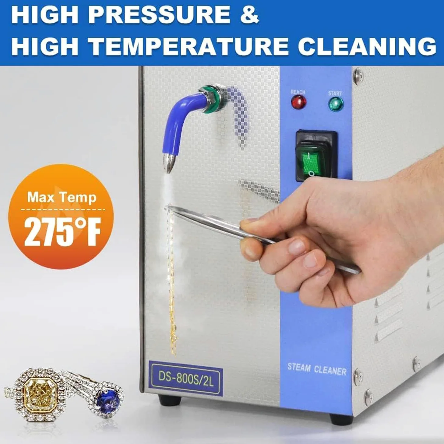Limpiador De Joyas a Vapor Profesional De 2 L/4 L, para Gemas, Oro, Plata Y Piedras Preciosas, para Monedas, Placas De Circuito Y Herramientas De Laboratorio. 2L
