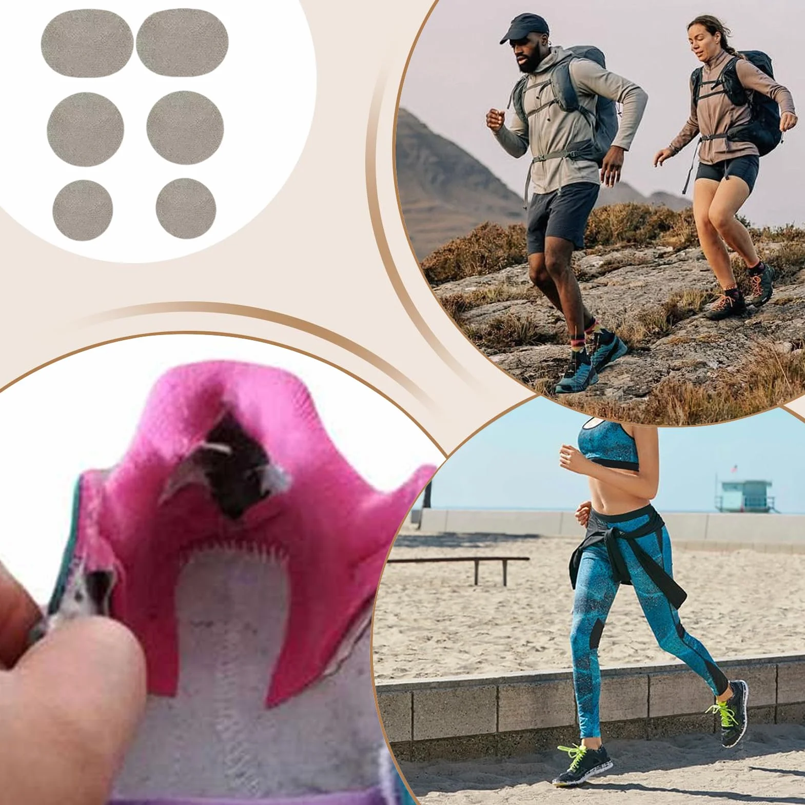 Manolyee Parches para Zapatos Agujeros | Protector De Puntera Para Zapatillas | 6 Piezas Parches Flexibles Para Disfraces Ropa De Bebé Sombrero Chaquetas Botas De Senderismo Mochilas